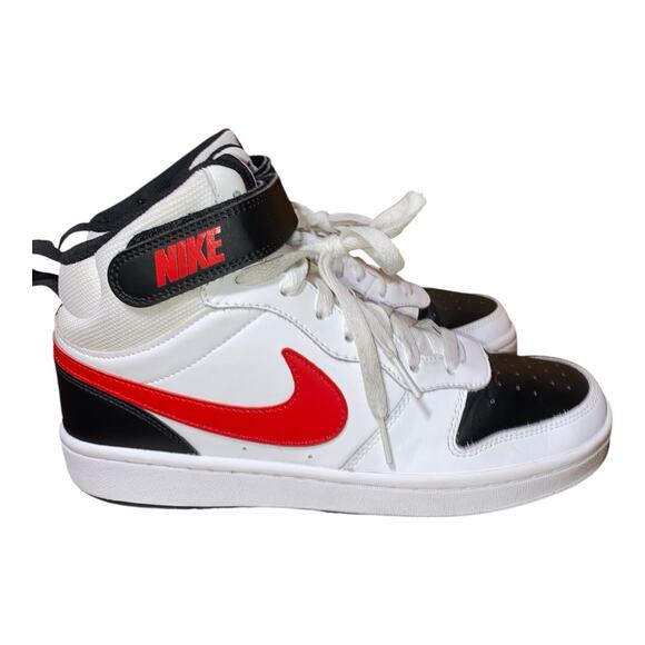 Nike Court Borough Mid 2 Boys Sz 7Y White Black Basketball Shoes Sneakers Unisex - Picture 4 of 8
